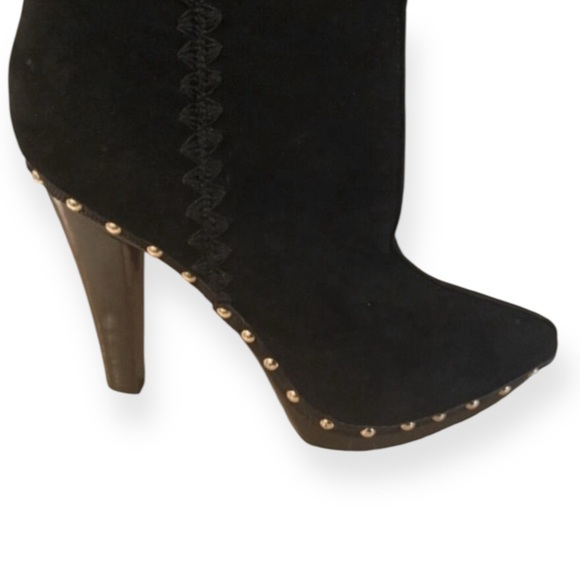 Sergio Rossi Over-the-Knee Boots Black Suede Leather - Picture 13 of 14